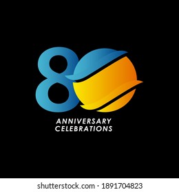 80 Years Anniversary Celebration Number Vector Template Design Illustration