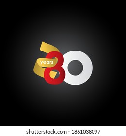 80 Years Anniversary Celebration Ribbon Vector Template Design Illustration