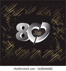 80 Years Anniversary Celebration Silver Elegant Vector Template Design Illustration