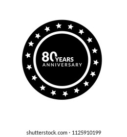 80 years anniversary celebration simple logo