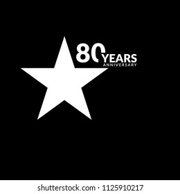 80 Years Anniversary Celebration Simple Logo