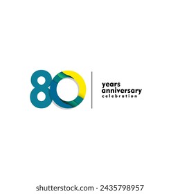 80 years anniversary celebration template design illustration