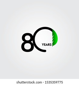 80 Years Anniversary Celebration Vector Template Design Illustration