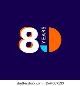 80 Years Anniversary Celebration Vector Template Design Illustration