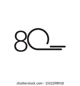 80 Years Anniversary Celebration Vector Template Design Illustration