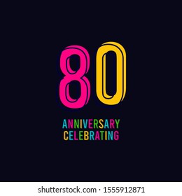 80 Years Anniversary Celebration Vector Template Design Illustration