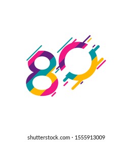 80 Years Anniversary Celebration Vector Template Design Illustration