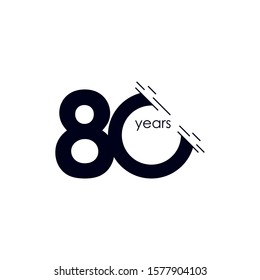 80 Years Anniversary Celebration Vector Template Design Illustration