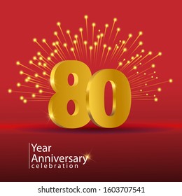 80 Years Anniversary Celebration Vector Template Design Illustration