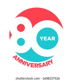 80 Years Anniversary Celebration Vector Template Design Illustration