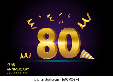 80 Years Anniversary Celebration Vector Template Design Illustration