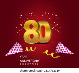 80 Years Anniversary Celebration Vector Template Design Illustration