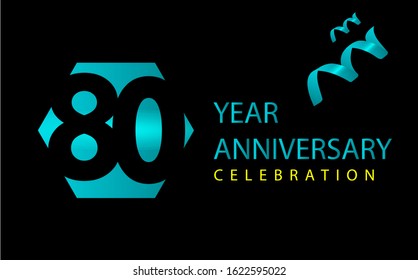 80 Years Anniversary Celebration Vector Template Design Illustration
