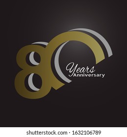 80 Years Anniversary Celebration Vector Template Design Illustration