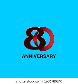 80 Years Anniversary Celebration Vector Template Design Illustration