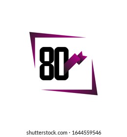 80 Years Anniversary Celebration Vector Template Design Illustration