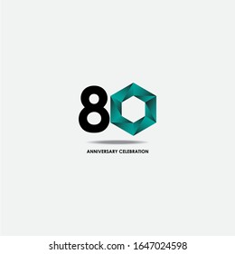 80 Jahre Jubiläum Feier Vektorillustration Template Design Illustration
