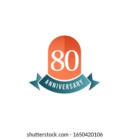 80 Jahre Jubiläum Feier Vektorillustration Template Design Illustration