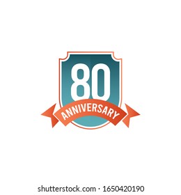 Ilustración de diseño de plantillas vectoriales de celebración de 80 años