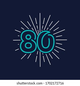 80 Years Anniversary Celebration Vector Template Design Illustration