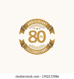 Ilustración de diseño de plantillas vectoriales de celebración de 80 años
