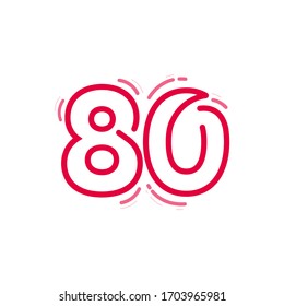 80 Years Anniversary Celebration Vector Template Design Illustration