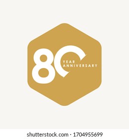 80 Years Anniversary Celebration Vector Template Design Illustration