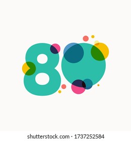80 Years Anniversary Celebration Vector Template Design Illustration