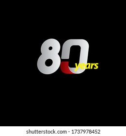 80 Years Anniversary Celebration Vector Template Design Illustration