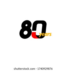 80 Years Anniversary Celebration Vector Template Design Illustration