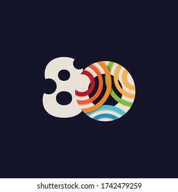 80 Years Anniversary Celebration Vector Template Design Illustration
