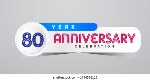80 Years Anniversary Celebration Vector Template Design Illustration