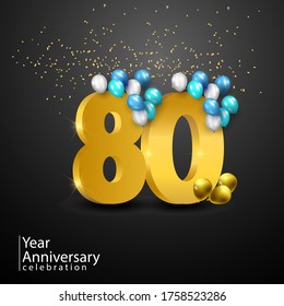 80 Years Anniversary Celebration Vector Template Design Illustration