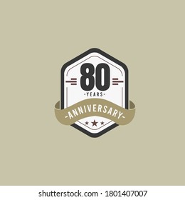 80 Years Anniversary Celebration Vector Template Design Illustration