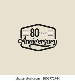 80 Years Anniversary Celebration Vector Template Design Illustration