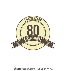 Ilustración de diseño de plantillas vectoriales de celebración de 80 años