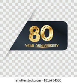 Ilustración de diseño de plantillas vectoriales de celebración de 80 años