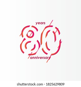 80 Years Anniversary Celebration Vector Template Design Illustration