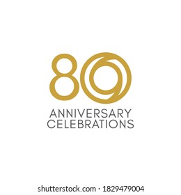 80 Years Anniversary Celebration Vector Template Design Illustration