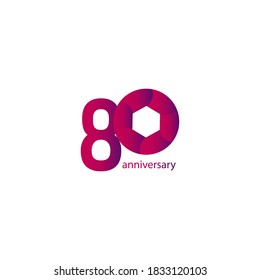80 Years Anniversary Celebration Vector Template Design Illustration