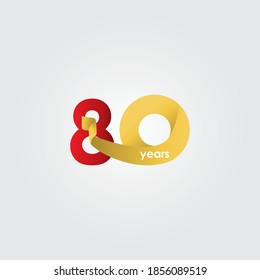 80 Years Anniversary Celebration Vector Template Design Illustration