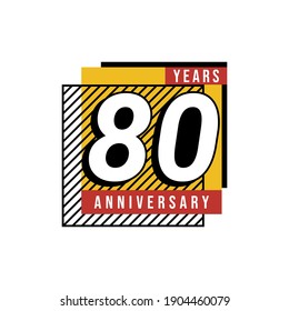 80 Years Anniversary Celebration Vector Template Design Illustration