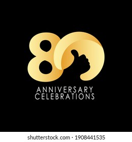 80 Years Anniversary Celebration Vector Template Design Illustration