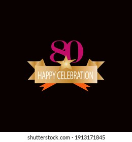 80 years anniversary celebration vector template design illustration