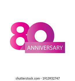 80 años de celebración de aniversario ilustración de diseño de plantillas vectoriales