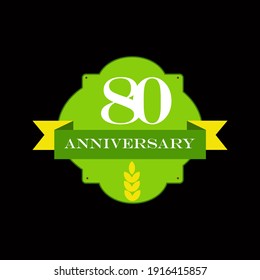 80 years anniversary celebration vector template design illustration