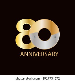 80 years anniversary celebration vector template design illustration