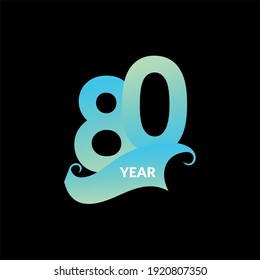 80 Years Anniversary Celebration Vector Template Design Illustration
