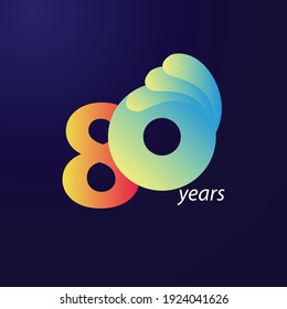 80 Years Anniversary Celebration Vector Template Design Illustration