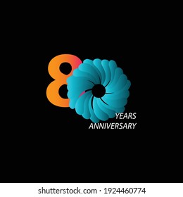 80 Years Anniversary Celebration Vector Template Design Illustration